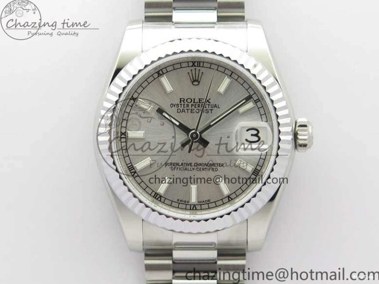 MiroTime 0513 Effortless Datejust 31mm 178274 SS GSF Best Edition Silver Stick Markers Dial on SS President Bracelet SEIKO NH05A 3056